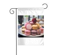 Wzywhj Macaron Dessert Photo Drapeau de Jardin Été Double Face Décoration Cour 30,5 x 45,7 cm