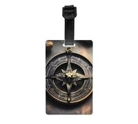 WZYWHJ Magical Design Étiquettes de sac à bagages Runes nordiques Impression boussole Étiquettes de protection de la vie privée pour homme et femme
