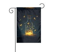 Wzywhj Magnifique drapeau de jardin d'été imprimé lucioles double face décoration cour 30,5 x 45,7 cm