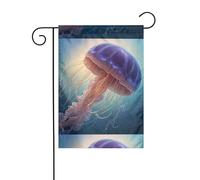 Wzywhj Magnifique drapeau de jardin d'été imprimé méduses double face pour décoration de cour 30,5 x 45,7 cm