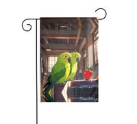 Wzywhj Magnifique drapeau de jardin d'été imprimé perroquet double face décoration cour 30,5 x 45,7 cm