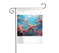Wzywhj Magnifique image étoile de mer drapeau de jardin d'été double face décoration cour 30,5 x 45,7 cm