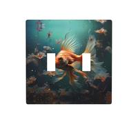 WZYWHJ Magnifique panneau en thermoplastique imprimé petit poisson rouge pour interrupteur mural décoratif qui n'est pas facilement endommagé