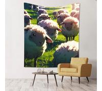 WZYWHJ Magnifiques tapisseries imprimées moutons à suspendre aux murs sont adaptées pour décorer un salon et une chambre à coucher. 152,4 x 129,5 cm
