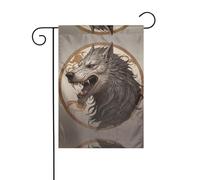 Wzywhj Majestic Drapeau géant imprimé loup d'été double face Décoration cour 30,5 x 45,7 cm