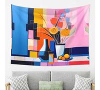 WZYWHJ Matisse Style abstrait Peintures imprimées Tapisserie murale adaptée pour chambre et salon Décoration Arras 203,2 x 152,4 cm