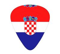 Wzywhj Médiator de guitare avec motif drapeau de la République de Croatie, prise en main facile, sensation confortable, ukulélé, guitare acoustique et électrique, médiators de guitare 12