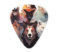 Wzywhj Médiator de guitare avec motif loups et rennes - Prise en main facile - Sensation confortable - Ukulélé - Guitare acoustique et électrique - Médiators de guitare 12