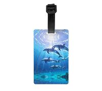WZYWHJ Méditerranée Dolphins Imprimés Étiquettes de Bagage, Hommes et Femmes Voyage Protection de la Vie Privée