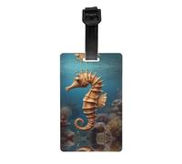 WZYWHJ Méditerranée imprimé hippocampe étiquettes de sac à bagages, étiquettes de protection de la vie privée pour homme et femme