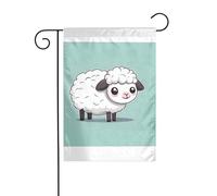 Wzywhj Mignon dessin animé mouton image drapeau de jardin d'été double face décoration cour 30,5 x 45,7 cm