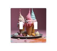 WZYWHJ Mini panneau en thermoplastique imprimé crème glacée pour interrupteur mural décoratif qui n'est pas facilement endommagé