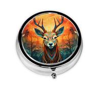 WZYWHJ Mini Pilulier Rond Motif Animal Fleurs Imprimé Petite et Portable avec Cloisons pour Rangement Médicaments pour Voyage et Usage quotidien