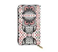 Wzywhj Mode Femmes Cuir Long Pochette Portefeuille Pochette Portefeuille Multiples Compartiments Fermeture Éclair Love Hibou Imprimé, Noir , Taille unique