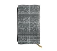 Wzywhj Mode Femmes Cuir Longue Pochette Portefeuille Portefeuille Pochette avec Plusieurs Compartiments et Fermeture Éclair Design Mathématiques Géométrie Geek Calculus Motif, Noir , Taille unique