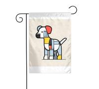 Wzywhj Mondrian Abstractionism Tableau de jardin d'été Drapeau double face Décoration cour 30,5 x 45,7 cm