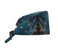 WZYWHJ Moon Under The Sea Chapeau de travail de nettoyage pour homme et femme Sangle élastique réglable Noir