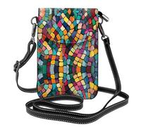 WZYWHJ Mosaic Abstract Picture Sac à bandoulière en cuir pour femme avec bandoulière réglable