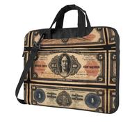 WZYWHJ Motif vintage sur les billets de banque, sac d'ordinateur portable ultra fin, sac à bandoulière unique, accessoires informatiques, doux et résistant aux chocs pour ordinateurs portables, Noir