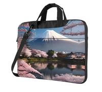 WZYWHJ Mt. Fuji in early spring Prints Sac pour ordinateur portable - avec intérieur doux, plusieurs poches, idéal pour les hommes, les voyages et les affaires, Noir/blanc, 13 inch