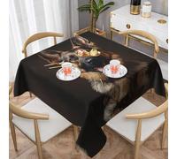 WZYWHJ Nappe décorative carrée de 137,2 x 137,2 cm, nappes de table basse, lavables et réutilisables, imprimé berger allemand fidèle