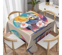 WZYWHJ Nappe décorative carrée de 137,2 x 137,2 cm, nappes de table basse, lavables et réutilisables, imprimés de loup National Geographic