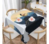 WZYWHJ Nappe décorative carrée de 137,2 x 137,2 cm, nappes de table basse, lavables et réutilisables, imprimés Conquérir la montagne