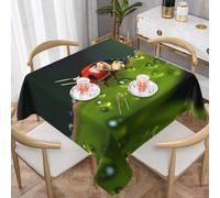 WZYWHJ Nappe décorative carrée de 152,4 x 152,4 cm, nappes de table basse, lavables et réutilisables, motif coccinelle à sept étoiles