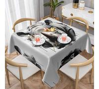WZYWHJ Nappe décorative carrée de 152,4 x 152,4 cm, nappes de table basse, lavables et réutilisables, motif rhinocéros