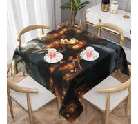 WZYWHJ Nappe décorative carrée de 152,4 x 152,4 cm, nappes de table basse, lavables et réutilisables, motif du monde des contes de fées