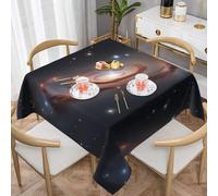 WZYWHJ Nappe décorative carrée de 152,4 x 152,4 cm, nappes de table basse, lavables et réutilisables, motif constellation, amas d'étoiles, galaxies