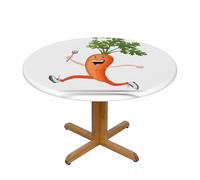 WZYWHJ Nappe ronde à motif carotte avec fourchette - Imperméable et infroissable - Pour décoration de table à manger