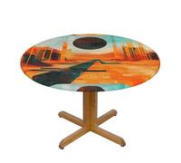 WZYWHJ Nappe ronde à motif de circuit du désert - Imperméable - Résistante aux plis - Pour décoration de table de salle à manger
