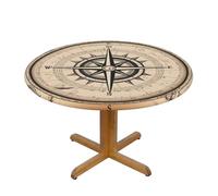 WZYWHJ Nappe ronde avec impression de carte de boussole - Imperméable et infroissable - Pour décoration de table de salle à manger