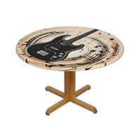 WZYWHJ Nappe ronde avec impression d'instruments de musique de guitare, basse, imperméable, infroissable pour table de salle à manger