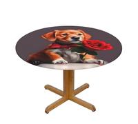 WZYWHJ Nappe ronde avec imprimé de chien gentleman, imperméable, résistante aux plis, pour décoration de table de salle à manger