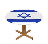 WZYWHJ Nappe ronde avec motif drapeau israélien - Imperméable et infroissable - Pour décoration de table à manger