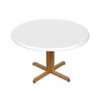 WZYWHJ Nappe ronde de couleur unie à motif blanc, imperméable, résistante aux plis pour table de salle à manger, nappe décorative