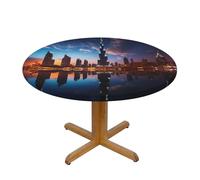 WZYWHJ Nappe ronde Dubaï Sidewinder Tower - Imperméable et infroissable - Pour décoration de table de salle à manger