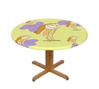 WZYWHJ Nappe ronde en forme de hibou debout, imperméable, résistante aux plis, pour décoration de table de salle à manger