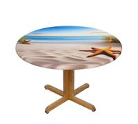 WZYWHJ Nappe ronde imperméable et infroissable pour décoration de table de salle à manger Motif étoiles de mer