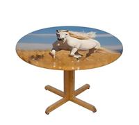 WZYWHJ Nappe ronde imperméable et infroissable pour table de salle à manger Motif étalon au galop