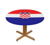 WZYWHJ Nappe ronde imprimée drapeau de la République de Croatie - Imperméable et infroissable - Pour décoration de table à manger