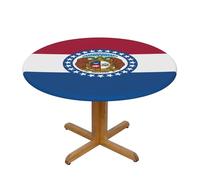 WZYWHJ Nappe ronde imprimée drapeau de l'État du Missouri - Imperméable et infroissable - Pour décoration de table de salle à manger