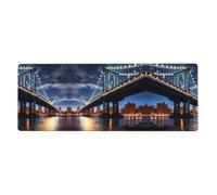 WZYWHJ New York Manhattan Bridge Night Print Coussin de clavier extra large en caoutchouc épais antidérapant pour bureau