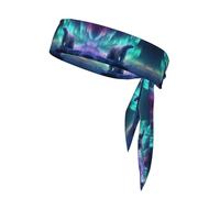 WZYWHJ Northern Lights Bandeau de sport imprimé ours polaire pour homme et femme Pour course à pied, entraînement, football