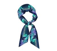 WZYWHJ Northern Lights Écharpe longue en soie pour femme Motif ours polaire Doux et soyeux