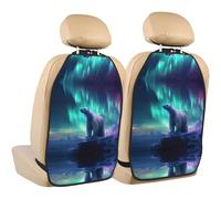 WZYWHJ Northern Lights Lot de 2 coussins de rangement anti-coups de pied pour siège de voiture Motif ours polaire