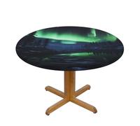 WZYWHJ Northern Lights Nappe ronde imperméable et infroissable pour table de salle à manger