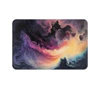 WZYWHJ Paillasson antidérapant 40,6 x 61 cm Facile à nettoyer Convient pour porte d'entrée, salon, salle de bain Motif vagues fluides